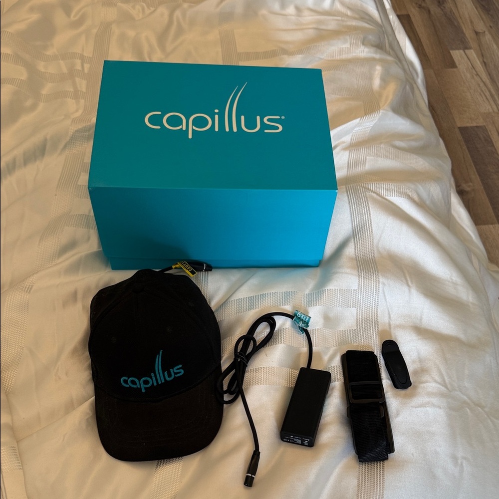 Capillus Black and Blue Hat with Accessories